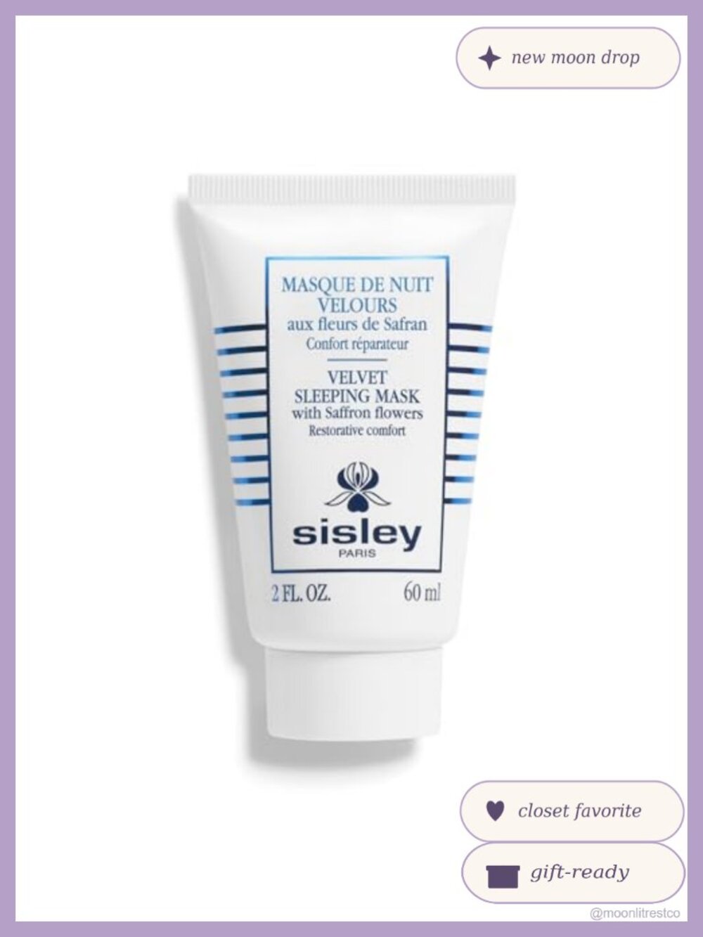 Sisley Paris Velvet Sleeping Mask Saffron Flowers Overnight Face Mask 60 mL